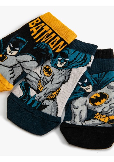 Koton 3'lü Batman Baskılı Çorap Seti Lisanslı Lacivert 5wkb80004aa Lacivert
