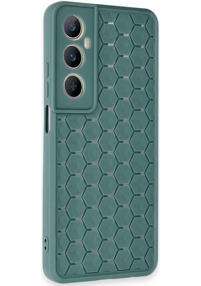 Uryport Realme C65 Kılıf Petek Silikon Kapak - Koyu Yeşil