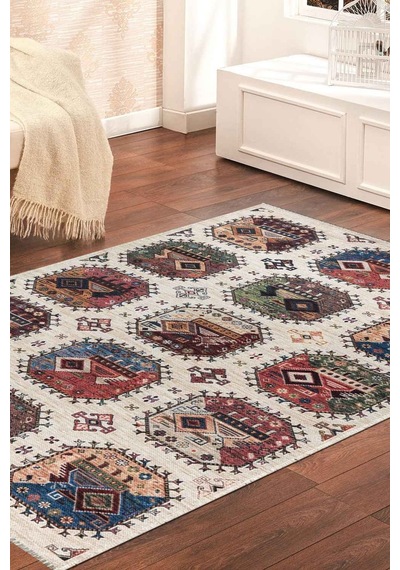 Valencıa-1509 Kaymaz Taban Dekoratif Modern Yıkanabilir Kolay Temizlenen Salon Balkon Mutfak Halısı Kilim Yolluk