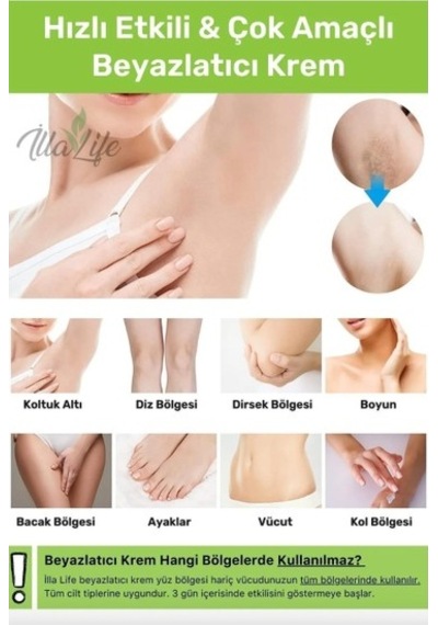 İlla Life Koltuk Altı ve Bikini Bölgesi Beyazlatıcı Krem 50 ML