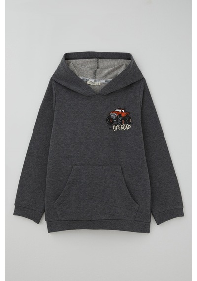 Breeze Erkek Çocuk Sweatshirt Macera Temalı Arazi Aracı Sırt Baskı Detaylı 4-8 Yaş , Koyu Gri Melanj Breeze Erkek Çocuk Sweatshirt Macera Temalı Arazi Aracı Sırt Baskı Detaylı 4-8 Yaş , Koyu Gri Melanj