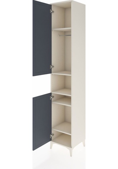 Hyperion Dolap 5 Raflı 2 Kapaklı Tek Askılı 44x44x243 Aytaşı-antrasit Aytası