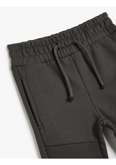 Koton Jogger Eşofman Altı Beli Bağlamalı Pamuklu Antrasit 5wmb40031tk Antrasit