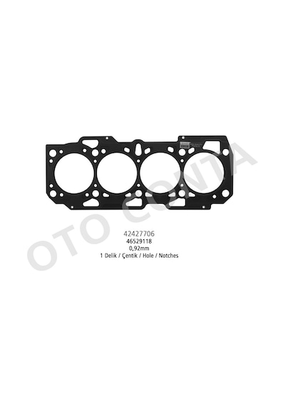 Depomıx Silindir Kapak Conta 0,92 Mm 1 Delik Doblo 1.9 D Mls Cok Katli Celik