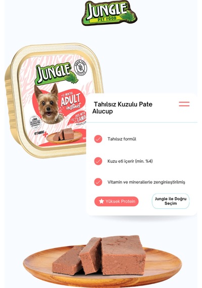 Köpek 100g Tahılsız Kuzu Etli Pate Alucup - 16 Adet