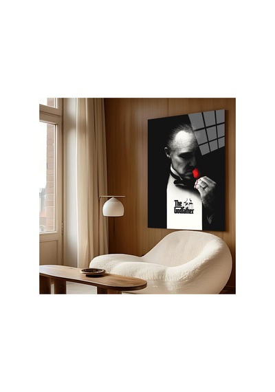 The Godfather Film Posteri Efsane Sinema Klasiği Cam Tablo Modern Dekorasyon Temalı Dekoratif Duvar Tablosu, Salon, Ev Ve Ofis Dekoru,