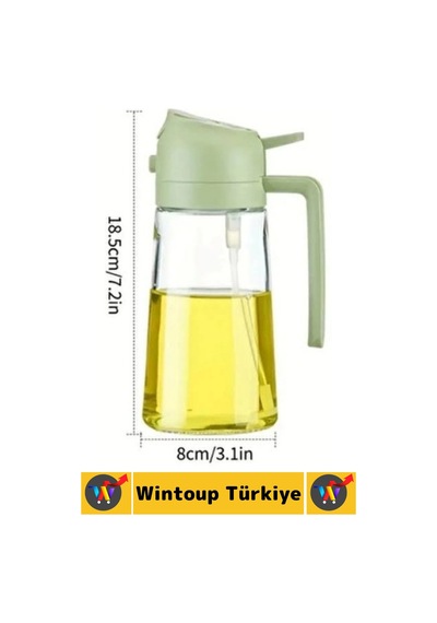 Ergonomik Sızdırmaz Tasarım Yağ Dökme Püskürtme Çift Modlu Özel Başlıklı Cam Yağdanlık 550 Ml