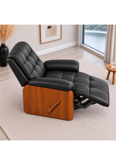 Smarto Relax Ceviz Ahşap Yan Panelli Gerçek Deri Manuel Mekanizmalı Yatar Ayak Uzatmalı Ergonomik Tv Koltuğu Baba Koltuğu Siyah Smarto Relax Ceviz Ahşap Yan Panelli Gerçek Deri Manuel Mekanizmalı Yatar Ayak Uzatmalı Ergonomik Tv Koltuğu Baba Koltuğu Siyah