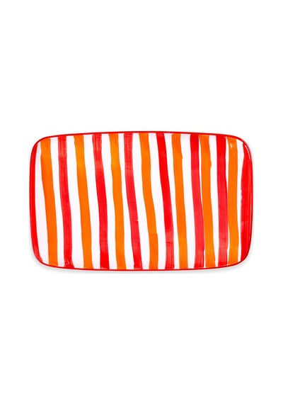 The Mia Joy Dikdörtgen Servis Kırmızı 30x19 Cm