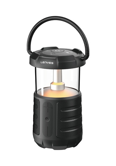 Lenyes S230 Kamp Gece Lambalı Bluetooth Speaker Hoparlör V5.3 Siyah