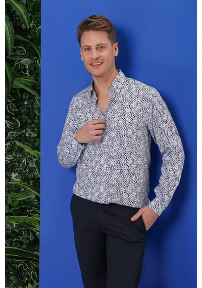 Efor G 1539 Slim Fit Beyaz Klasik Gömlek Beyaz