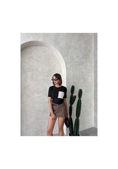 Verymoda Cep Detaylı Tişört D2870 Siyah