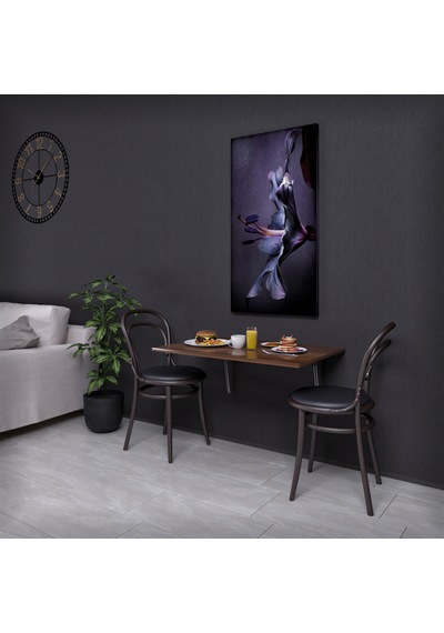Duvara Monte Katlanır Masa 90x60 Cm Açılır Kapanır Yemek Ve Çalışma Masası Koyu Ceviz