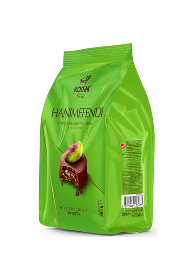 Hanımefendi Antep Fıstık Parçacıklı Dolgulu Sütlü Çikolata 300 G
