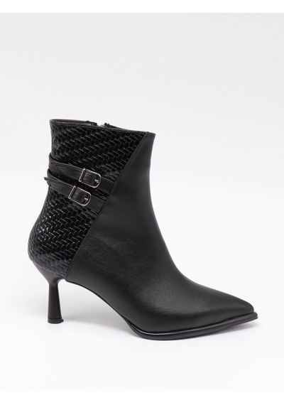 Nesilshoes Nesil Shoes Delux 730 Siyah Topuklu Kadın Kışlık Bot