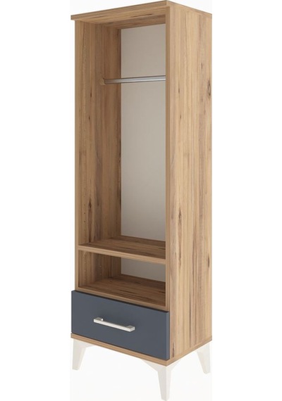 Arges Dolap 2 Raflı Tek Çekmeceli Tek Askılı 44x30x134 Çam-an... Çam