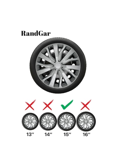 Renault Clio 4 15 İnç Jant Kapağı 4 Adet Gri G115 Rand