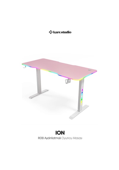 Ion Rgb Aydınlatmalı Oyuncu Masası Pembe Ion Rgb Aydınlatmalı Oyuncu Masası Pembe