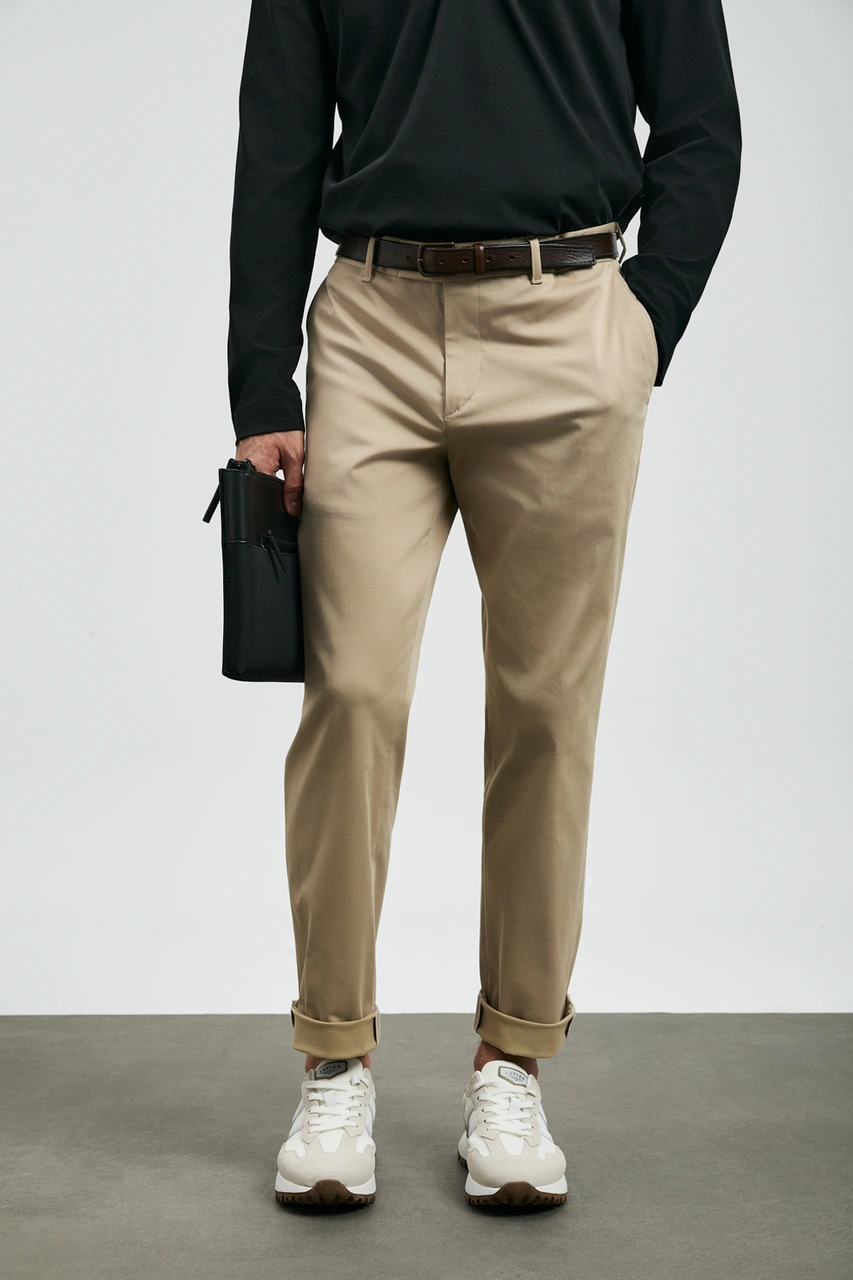 Lufian Rumı Smart Erkek Chino Pantolon Slim Fit Bej Bej 112190336100550 Bej