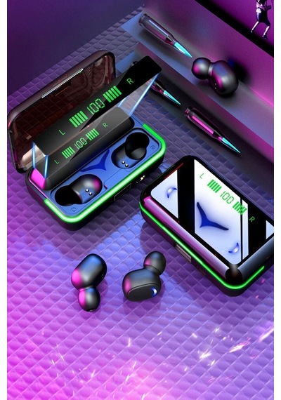 E10 Mipods Bt 5.1 Oyuncu Kulaklığı Işıklı Led Göstergeli Bluetooth Kulakiçi Kulaklık