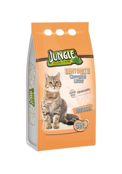 Jungle Bentonit Kedi Kumu İnce Natural 5 Lt 2'li