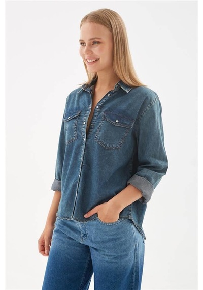 Fashion Friends Denim Gömlek Mavi Mavi