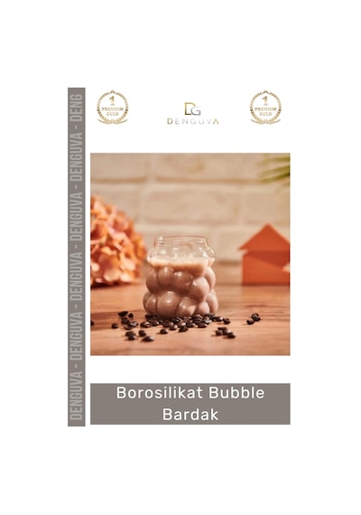 Bardak Isıya Dirençli Şeffaf İnce Tasarım Çay Kahve Sunum Dayanıklı Borosilikat Bubble Bardak Çok Renkli