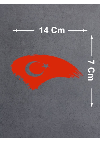 Türk Bayrağı Sticker - Ay Yıldız, Türkiye, Araba Oto Motosiklet Karavan Sticker - 00786 14x7 Cm