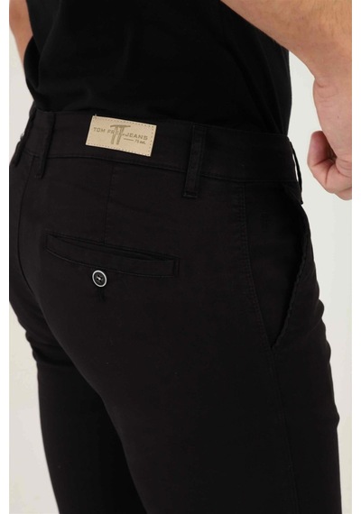 Tom Free Store Erkek Likralı Esnek Kumaş Pamuklu Yumuşak Dokulu Chino Pantolon Siyah