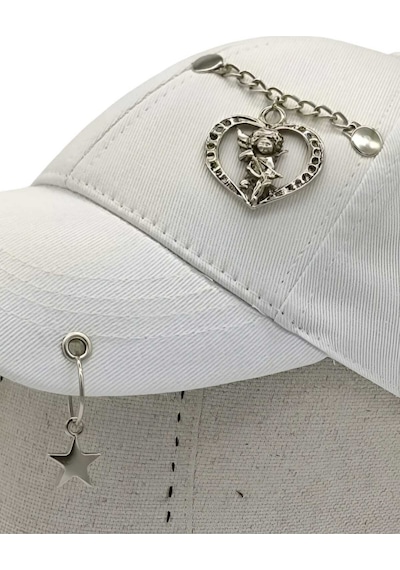 Tezzgelsin Unisex Tasarım Arkadan Ayarlanabilir Eros Şapka Beyaz
