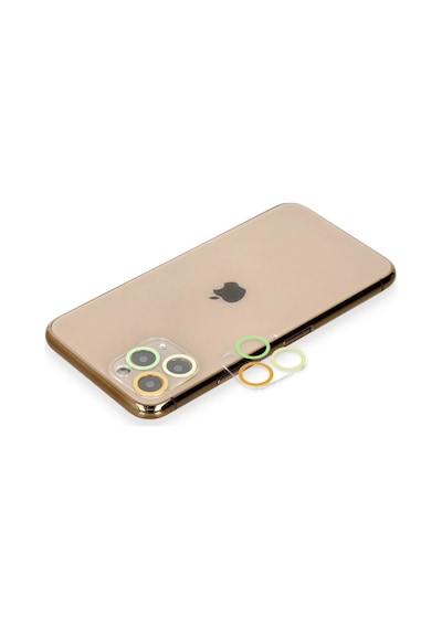Cosmotex Newface Apple iPhone Uyumlu  11 Pro Max Renkli Kamera Lens Koruma Cam - Sarı-turuncu