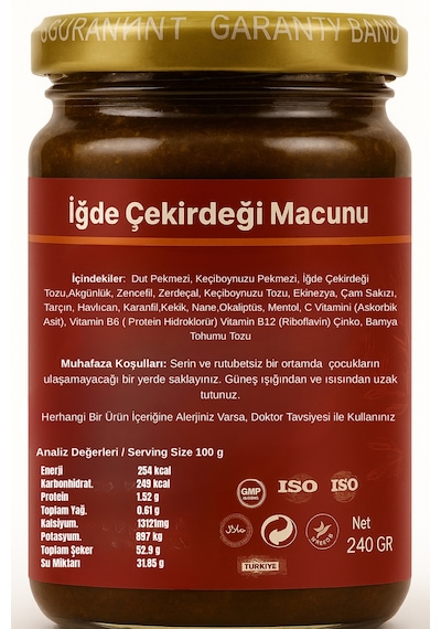 Sultanbahçe İğde Çekirdeği Macunu 240 Gr Doğal Karışım Ekinezya, Zencefil, Keçiboynuzu, Akgünlük, Zerdeçal