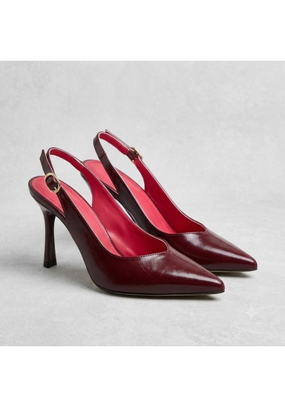 Kindep Park Moda Burnu Kapalı Topuklu 8 Cm Kadın Ayakkabı Bordo