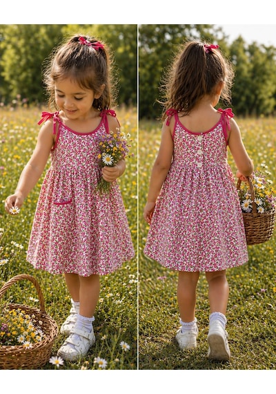 Cresh Creshkids Kız Çocuk Elbise Fuşya - Pembe