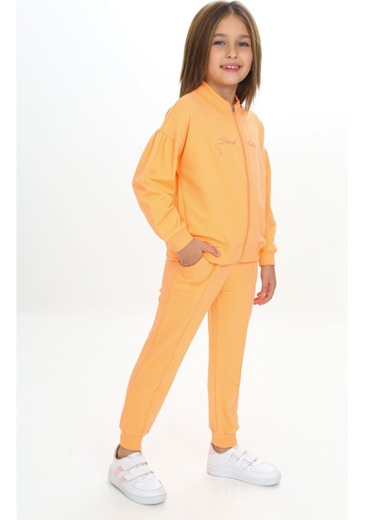Toontoy Kids Toontoy Kız Çocuk 2'li Takım Nakış Baskılı Dik Yaka Fermuarlı Sweatshirt & Beli Paçası Ribanalı Cepli Jogger Eşofman Altı - Nervürlü & 2 İplik Turuncu Toontoy Kids Toontoy Kız Çocuk 2'li Takım Nakış Baskılı Dik Yaka Fermuarlı Sweatshirt & Beli Paçası Ribanalı Cepli Jogger Eşofman Altı - Nervürlü & 2 İplik Turuncu
