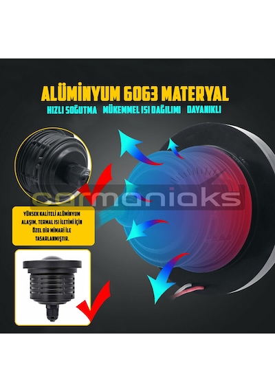 Mercekli Angel Led Halkalı Sis Far Metal Alaşım Gövde Su Geçirmez 89 MM Beyaz