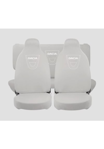 Oto Koltuk Kılıfı Ön Arka Set Gri Dacia Beyaz