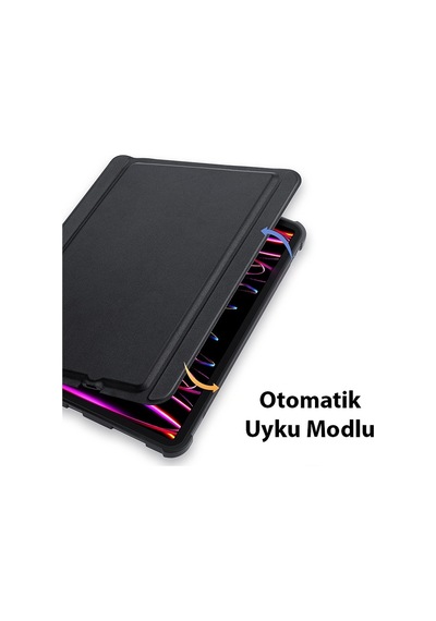 Apple Uyumlu iPad  Pro 12.9 2022-2021-2020 Sk Bluetooth Klavye Touchpad Kılıf