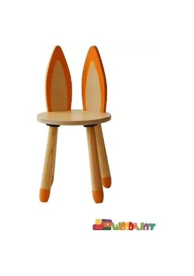 Wood&joy Renkli Hayvan Karakterli Sandalye Tilki - Balkabağı