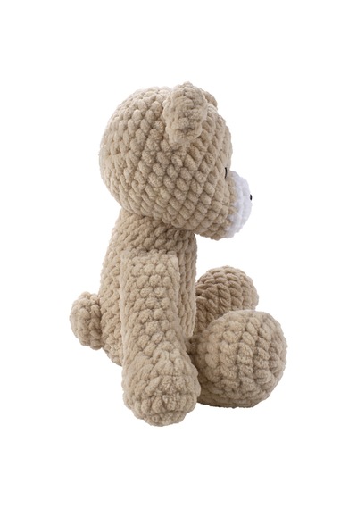 Bebegen Amigurumi Bej Renk Kadife Ayıcık Oyuncak Çok Renkli