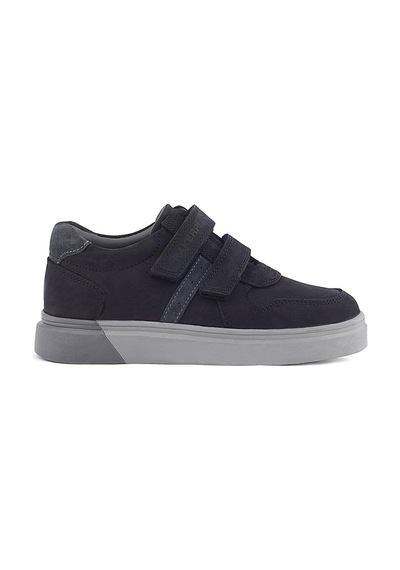 Rakerplus Hakiki Deri Siyah Nubuk Gri Cırtlı Erkek Çocuk Sneaker Siyah