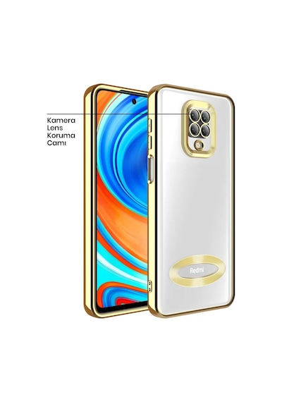 Xiaomi Redmi Note 9s / Note 9 Pro Darbeye Dayanıklı Kamera Korumalı Silikon Kılıf Altın