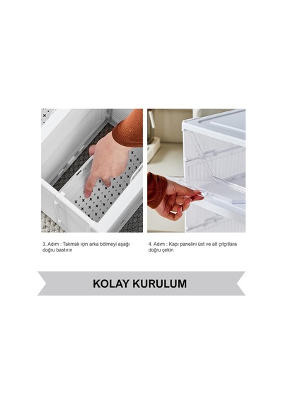 6 Katlı Kapaklı Katlanabilir Plastik Şeffaf Ayakkabı Dolabı, 105cm Yükseklik, Beyaz, Modüler Saklama Organizeri Çok Renkli 6 Katlı Kapaklı Katlanabilir Plastik Şeffaf Ayakkabı Dolabı, 105cm Yükseklik, Beyaz, Modüler Saklama Organizeri Çok Renkli