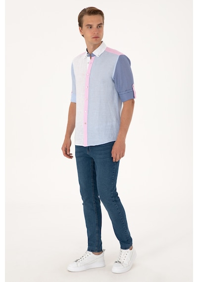 U.s. Polo Assn. Erkek Açık Mavi Gömlek Desenli 50300595-vr003 Acık Mavı