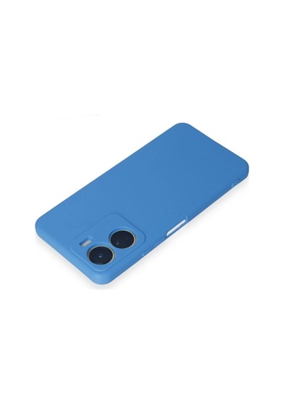 Vivo Y16 Kılıf First Silikon - Mavi Düz Renkli