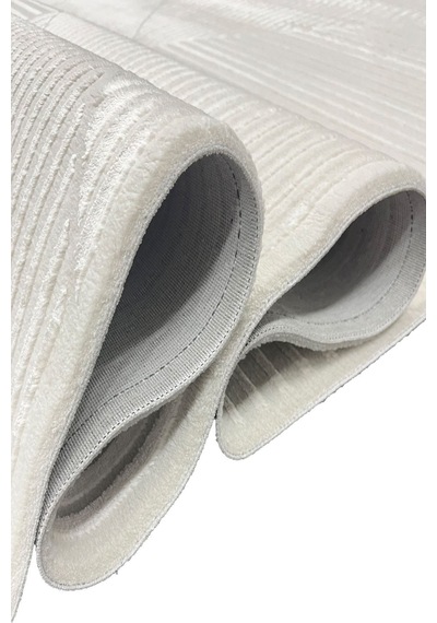 4 Metrekare - 6 Metrekare Bambu Tarz Modern Salon Oturma Odası Mutfak Halısı Antialerjik Krem 6796krem