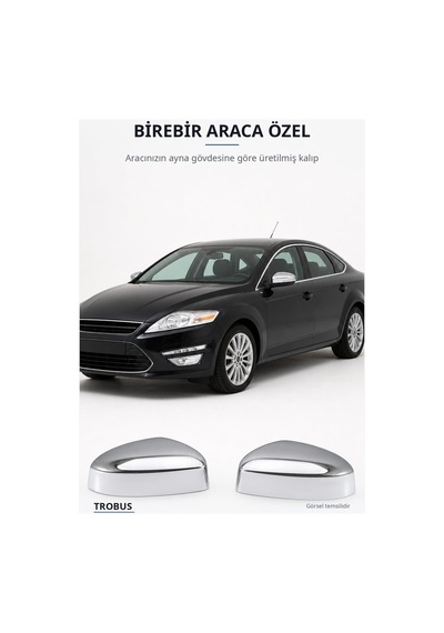 Ford Mondeo 4 2007-2015 Uyumlu Krom Ayna Kapağı 2 Parça Paslanmaz Çelik