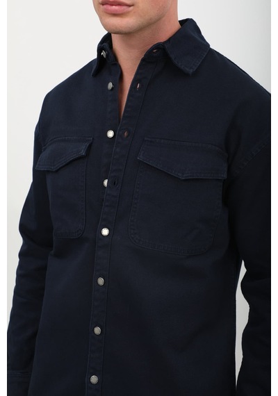 Banny Jeans Erkek Oversize Jean Gömlek Lacivert 001 Xs