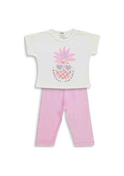 Civil Baby Ananas Baskılı 6-18 Ay Takım - Ekru
