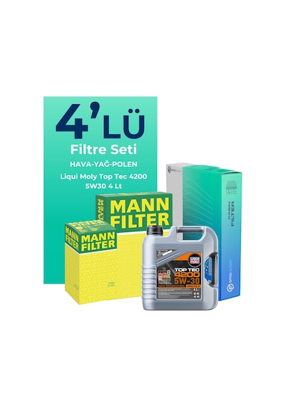 Mann Fiat Albea 1.3 Dizel Filtre Bakım Seti Liqui Moly Motor Yağlı (2002-2012) 4 Lü -